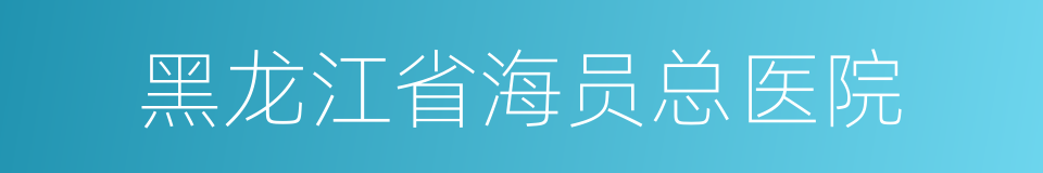 黑龙江省海员总医院的同义词