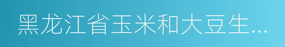 黑龙江省玉米和大豆生产者补贴工作实施方案的同义词