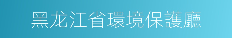 黑龙江省環境保護廳的同義詞