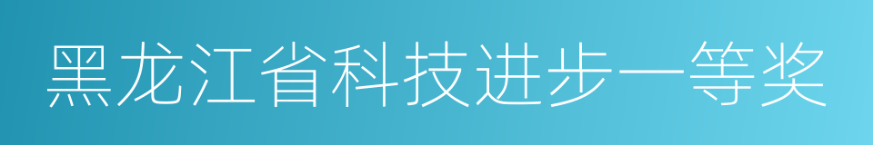 黑龙江省科技进步一等奖的同义词