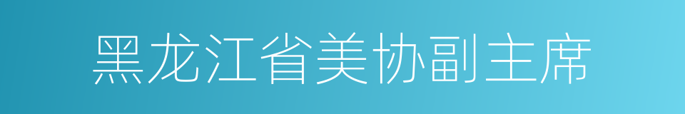 黑龙江省美协副主席的同义词