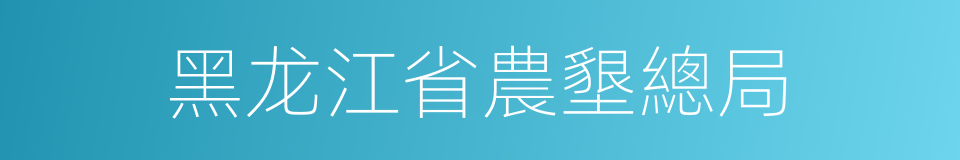 黑龙江省農墾總局的同義詞