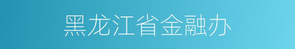 黑龙江省金融办的同义词