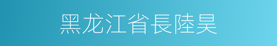 黑龙江省長陸昊的同義詞