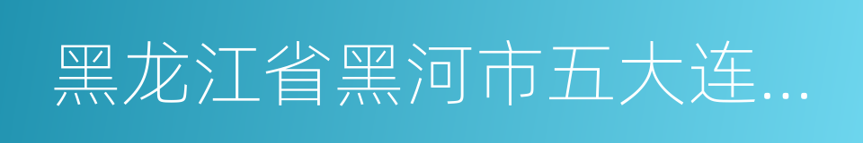 黑龙江省黑河市五大连池市的同义词