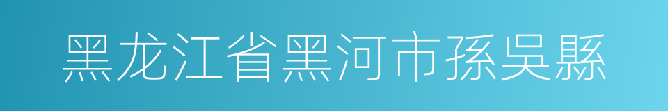 黑龙江省黑河市孫吳縣的同義詞