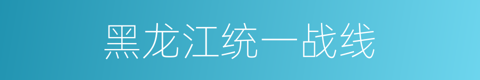 黑龙江统一战线的同义词