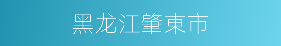 黑龙江肇東市的同義詞