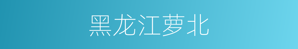 黑龙江萝北的同义词