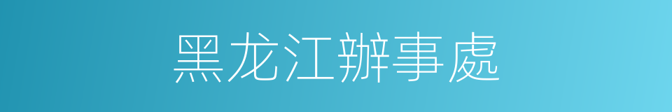 黑龙江辦事處的同義詞