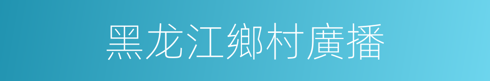 黑龙江鄉村廣播的同義詞