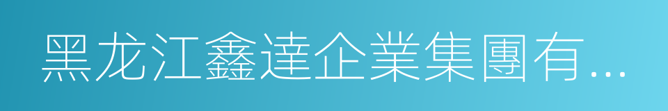 黑龙江鑫達企業集團有限公司的同義詞