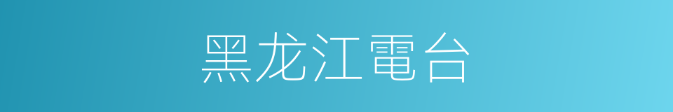 黑龙江電台的同義詞
