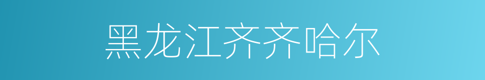 黑龙江齐齐哈尔的同义词