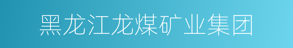 黑龙江龙煤矿业集团的同义词
