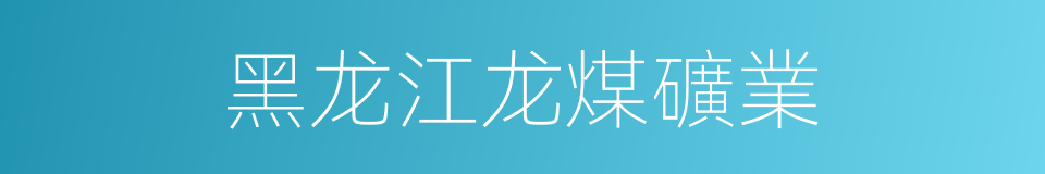 黑龙江龙煤礦業的同義詞