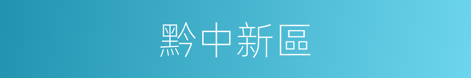 黔中新區的同義詞