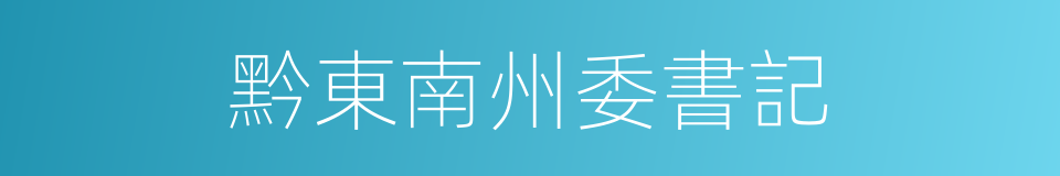 黔東南州委書記的同義詞