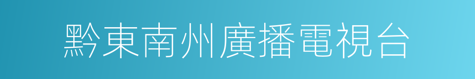 黔東南州廣播電視台的同義詞