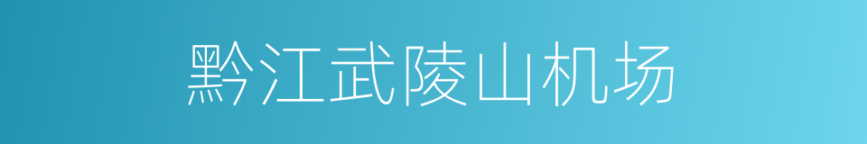 黔江武陵山机场的同义词