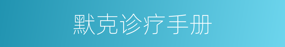默克诊疗手册的同义词