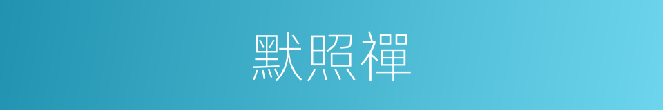 默照禪的意思