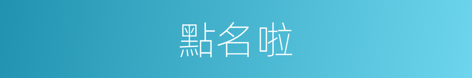 點名啦的意思