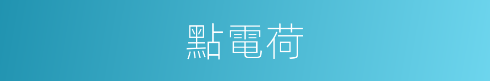 點電荷的意思