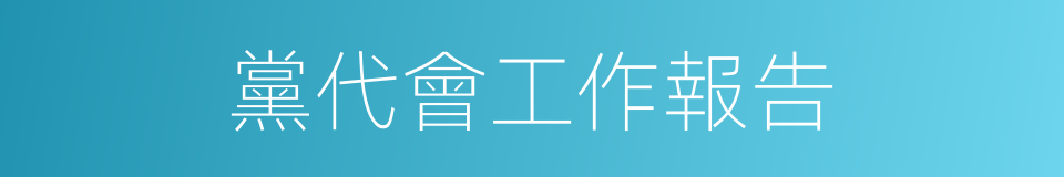 黨代會工作報告的同義詞