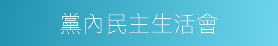 黨內民主生活會的同義詞