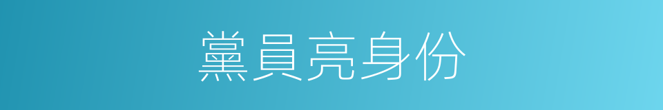 黨員亮身份的同義詞