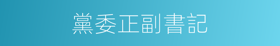 黨委正副書記的同義詞