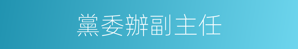 黨委辦副主任的同義詞
