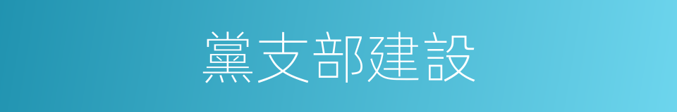 黨支部建設的同義詞