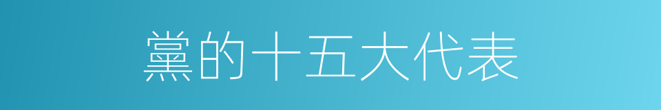 黨的十五大代表的同義詞