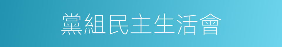 黨組民主生活會的同義詞