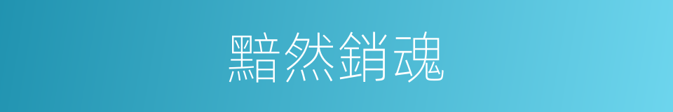 黯然銷魂的意思