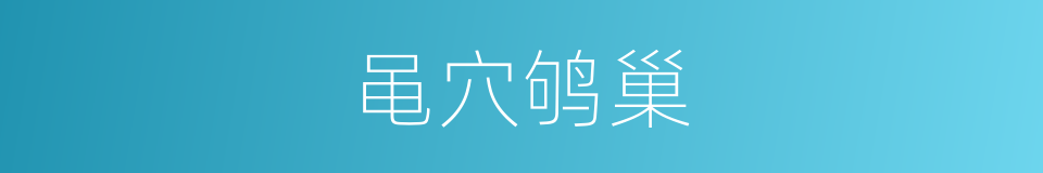 黾穴鸲巢的同义词