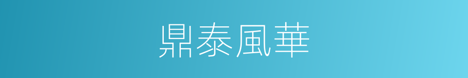 鼎泰風華的同義詞