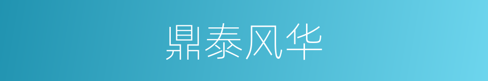 鼎泰风华的同义词