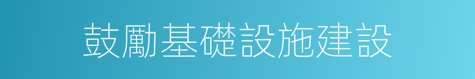 鼓勵基礎設施建設的同義詞