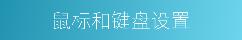鼠标和键盘设置的同义词