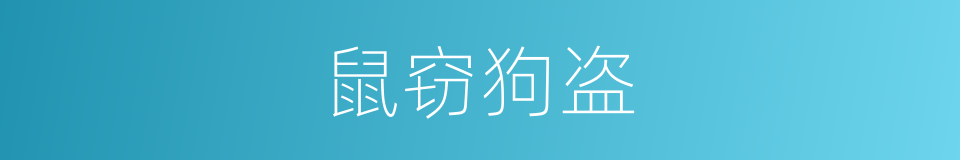 鼠窃狗盗的意思