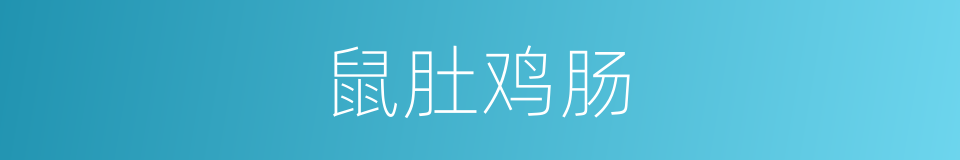 鼠肚鸡肠的意思