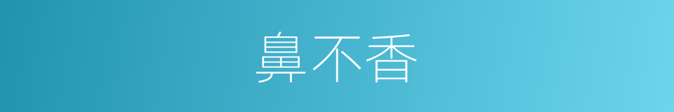 鼻不香的同义词