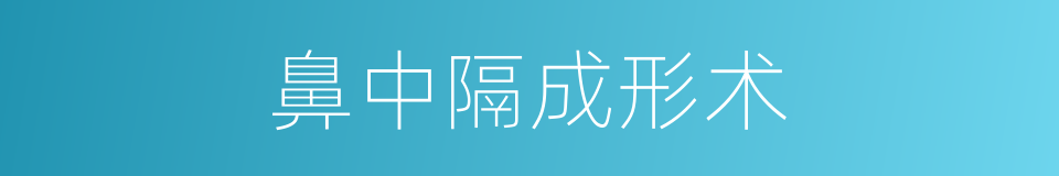 鼻中隔成形术的同义词