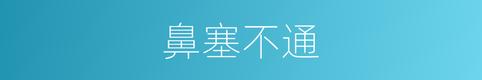 鼻塞不通的同义词