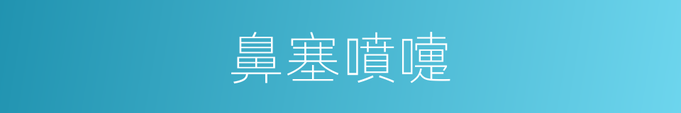 鼻塞噴嚏的同義詞