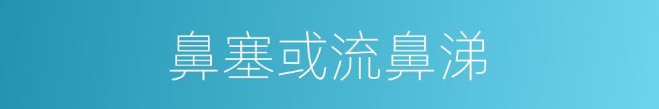 鼻塞或流鼻涕的同义词