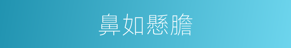鼻如懸膽的意思